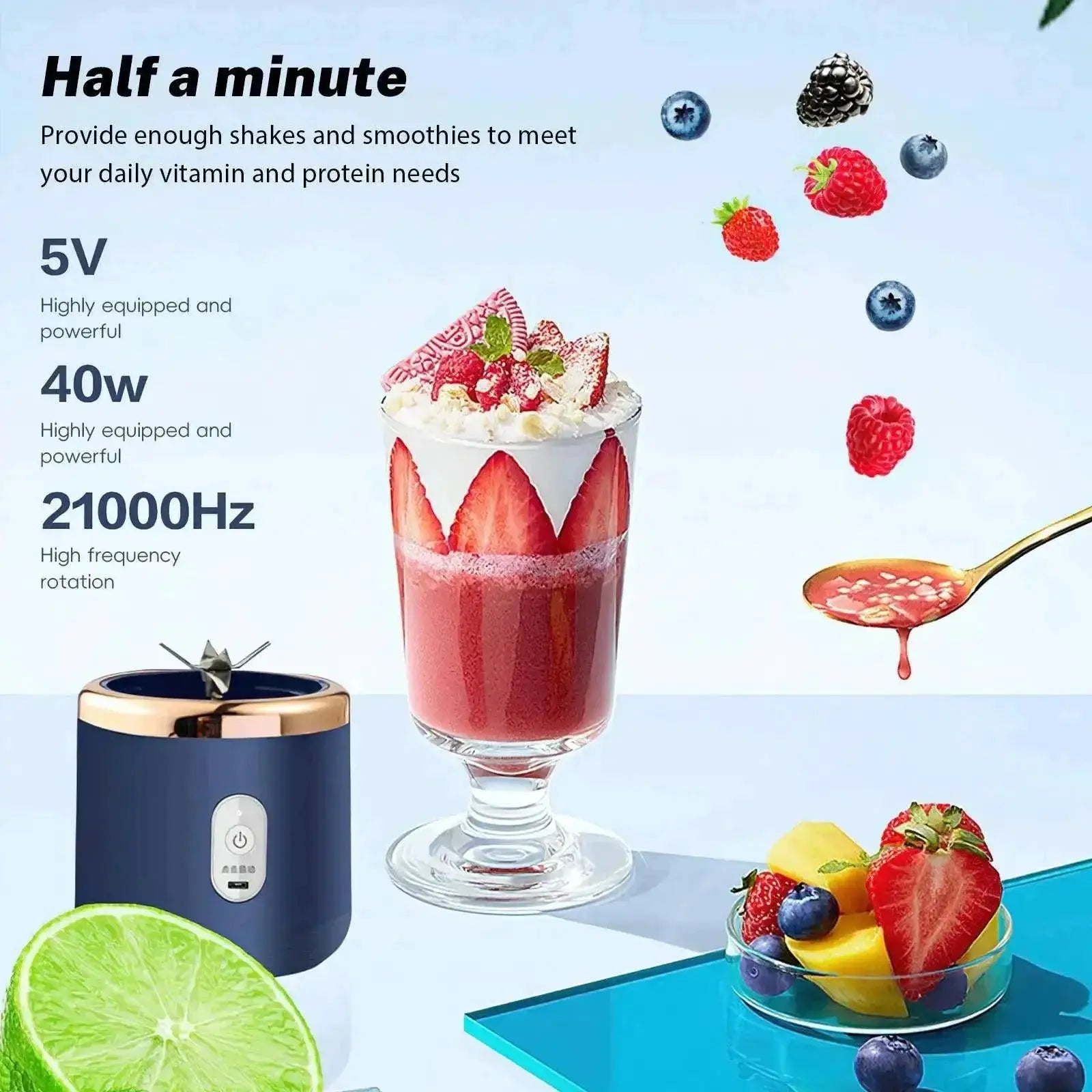 Portable Personal Size Electric Mini Fruit Juice Blender