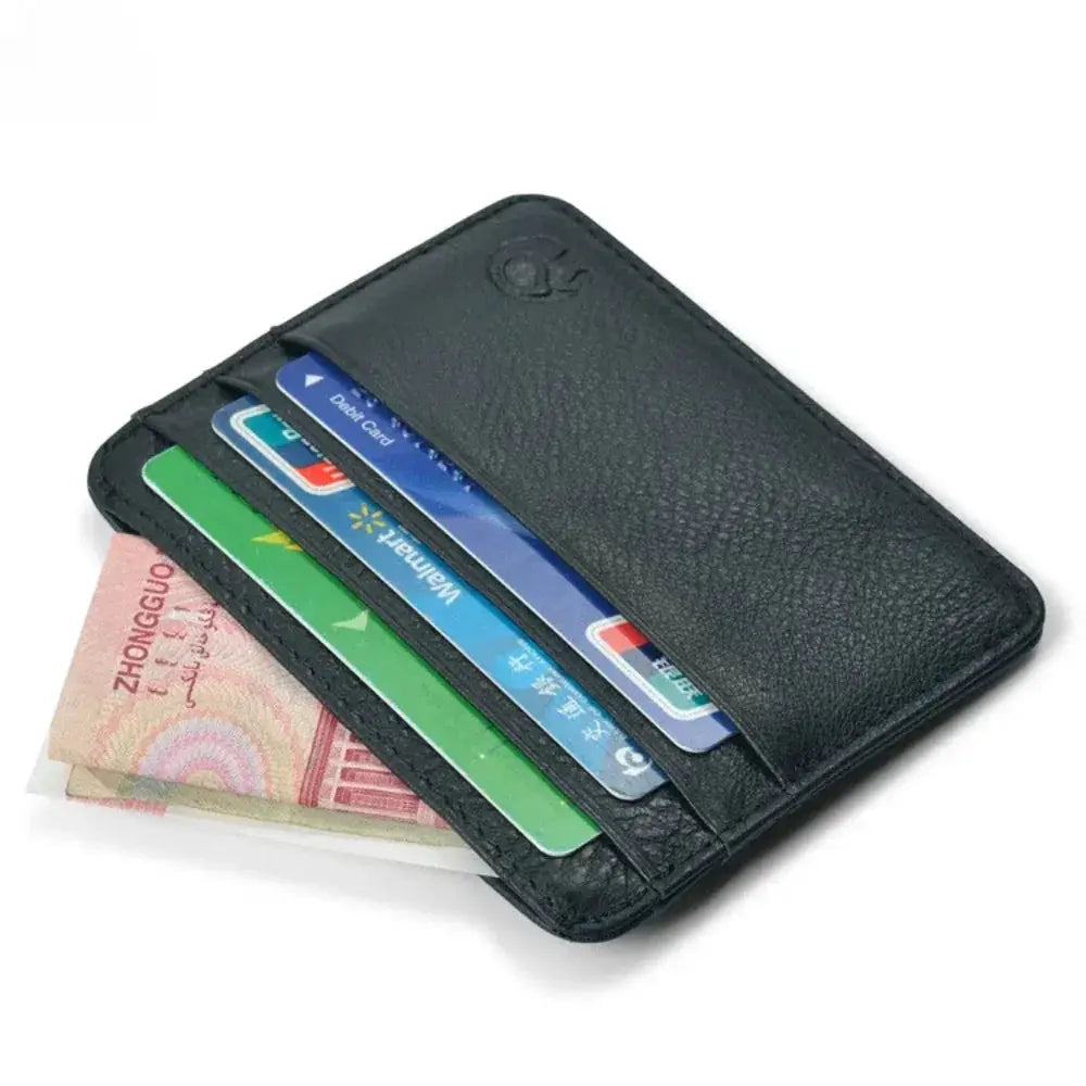 Retro First Layer Genuine Leather Slim Card Wallet