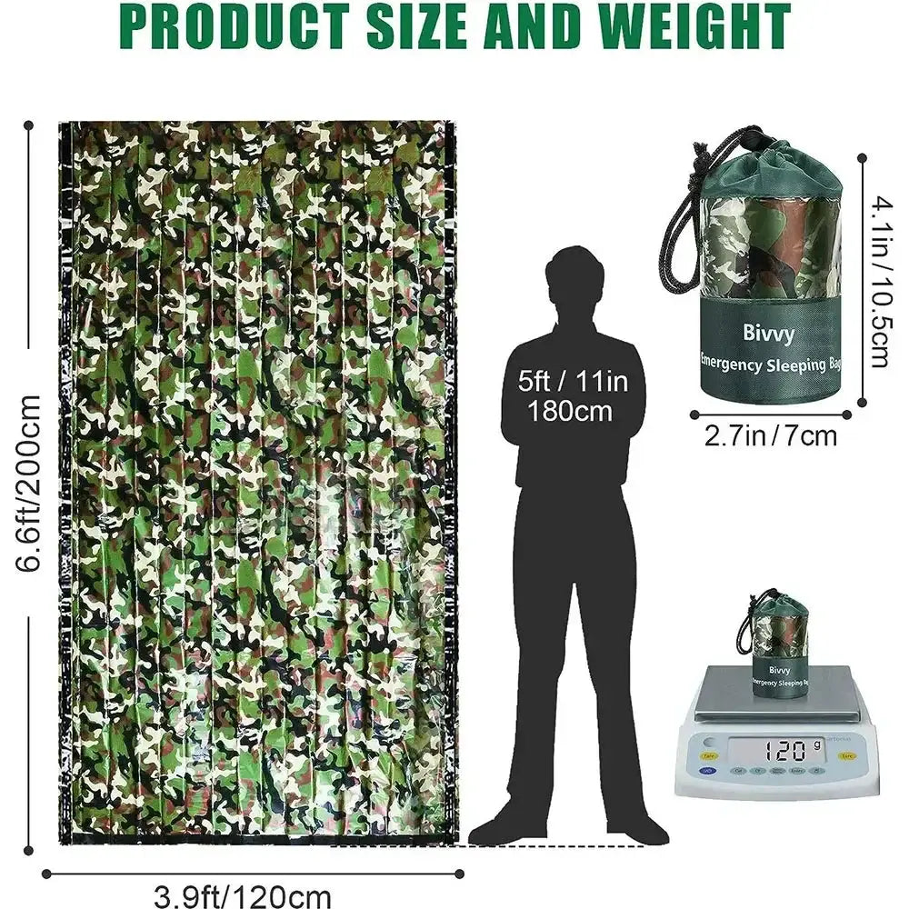 PE Emergency Sleeping Bag Waterproof Portable 120x200cm