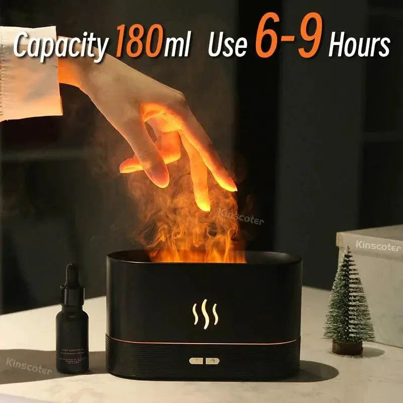 TranquilBreeze LED Flame Diffuser Serene Oasis Aromatherapy