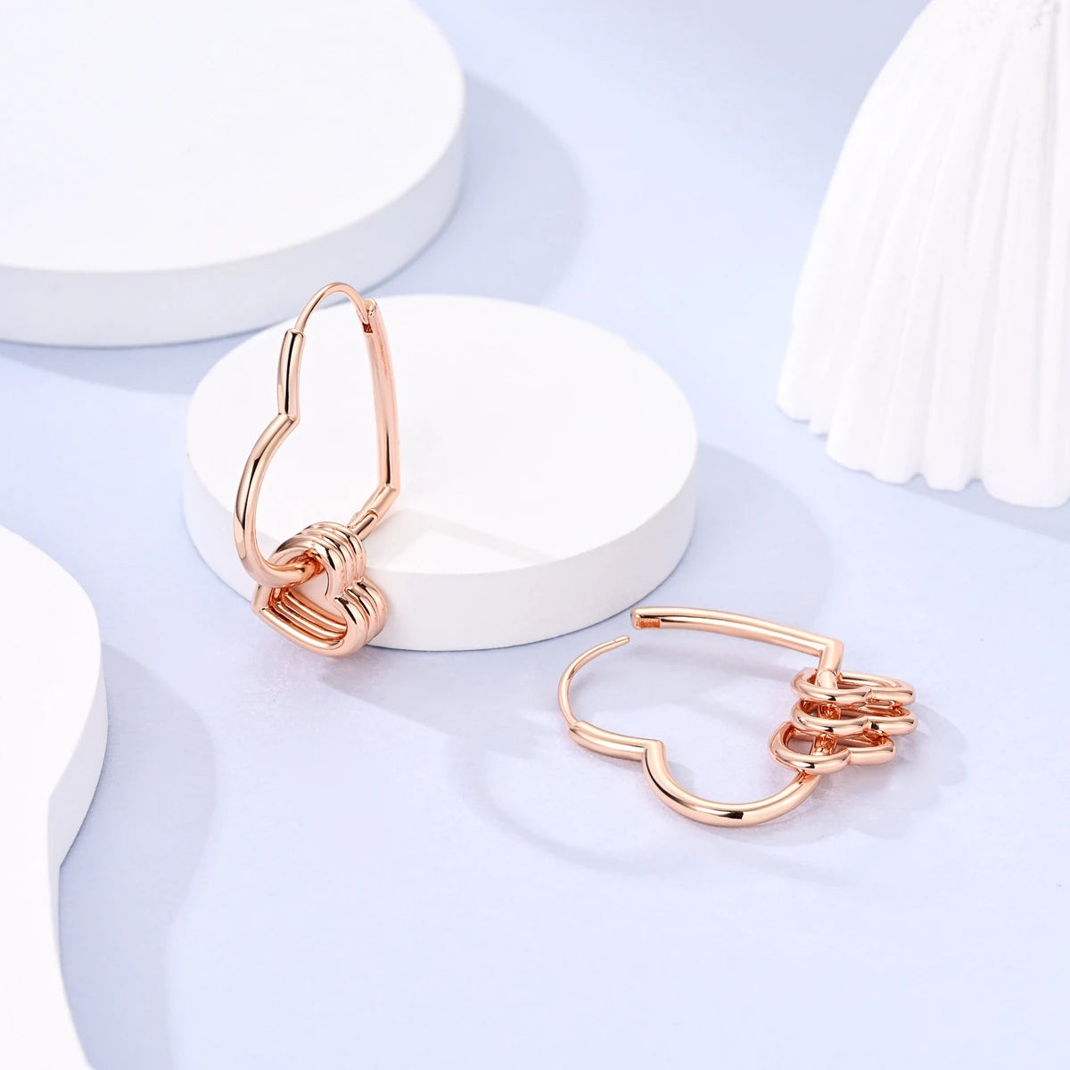 Silver Plated Earrings Rose Gold