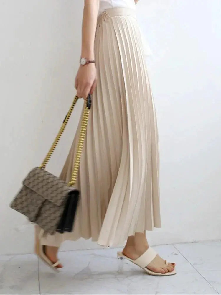 Luxury Pleated High Waist Skirt For Women Elegant Fashion
