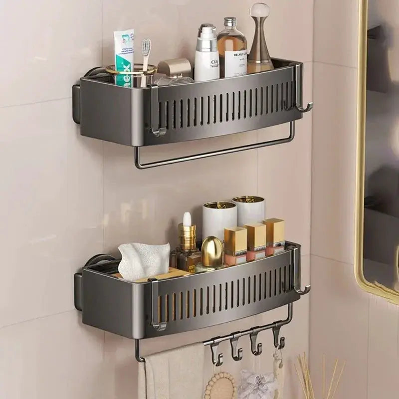Vacuum Suction Cup Bathroom Shelf Wall Mounted Organizer