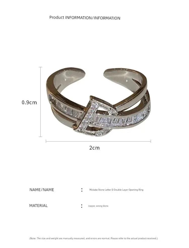 D-Open Zircon Ring for Women, Adjustable — product view 8