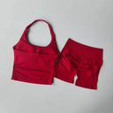 Seamless Yoga Set Women Backless Halter Top - Easy