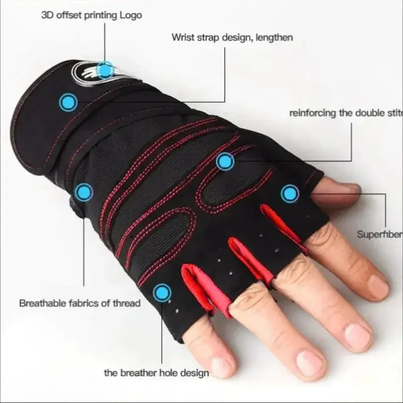 Fitness Half Finger Gloves For Men And Women Wrist Guard Set