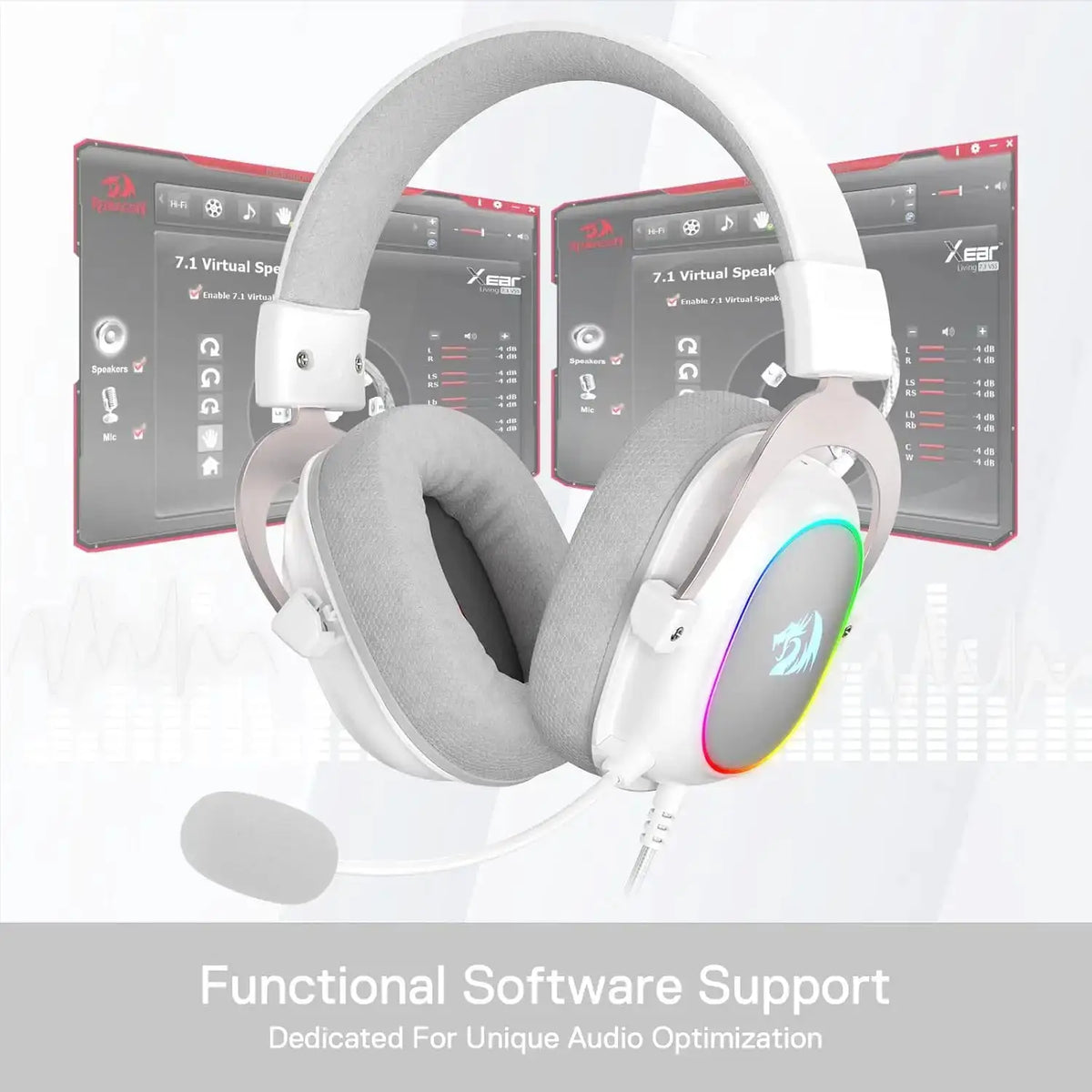 Redragon H510 Zeus-X RGB Wired Backlit Gaming Headset 7.1 Surround Sound Multi Platforms Headphone