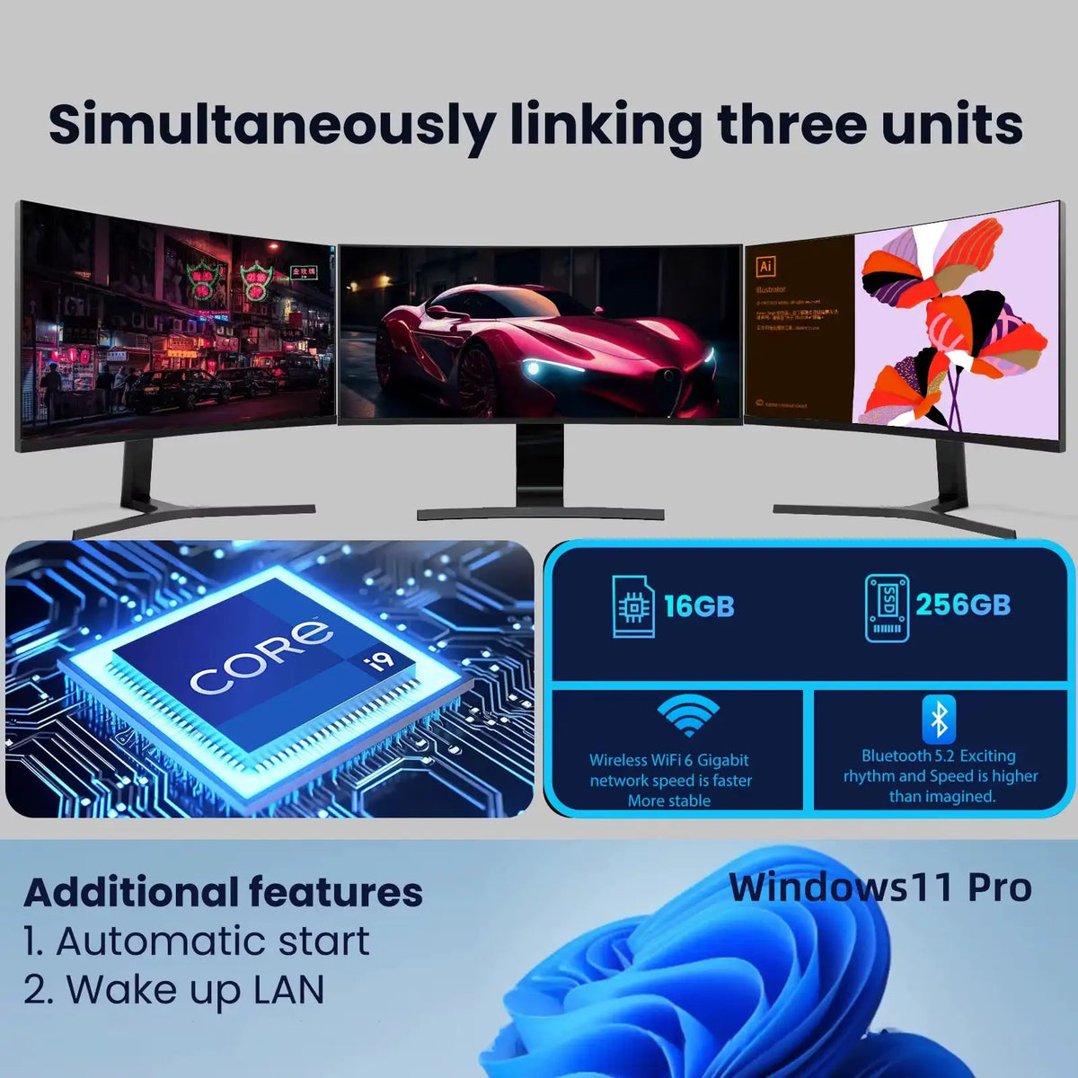 2026 Mini PC Windows 11 Pro Intel I9-10980HK/N150 32GB DDR4 1TB SSD PC Gamer Computer Dual WIFI 6 BT5.2 4K HD Gaming Desktop