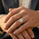 Round Moissanite Ring in Sterling Silver Couple