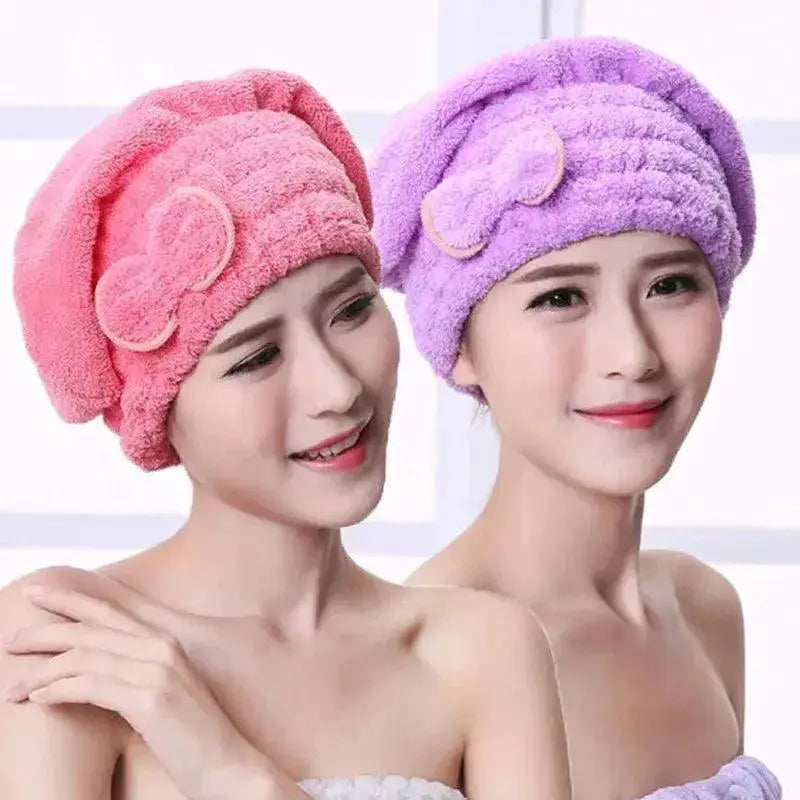 Microfibre Hair Drying Cap Coral Fleece Towel Hat Essential