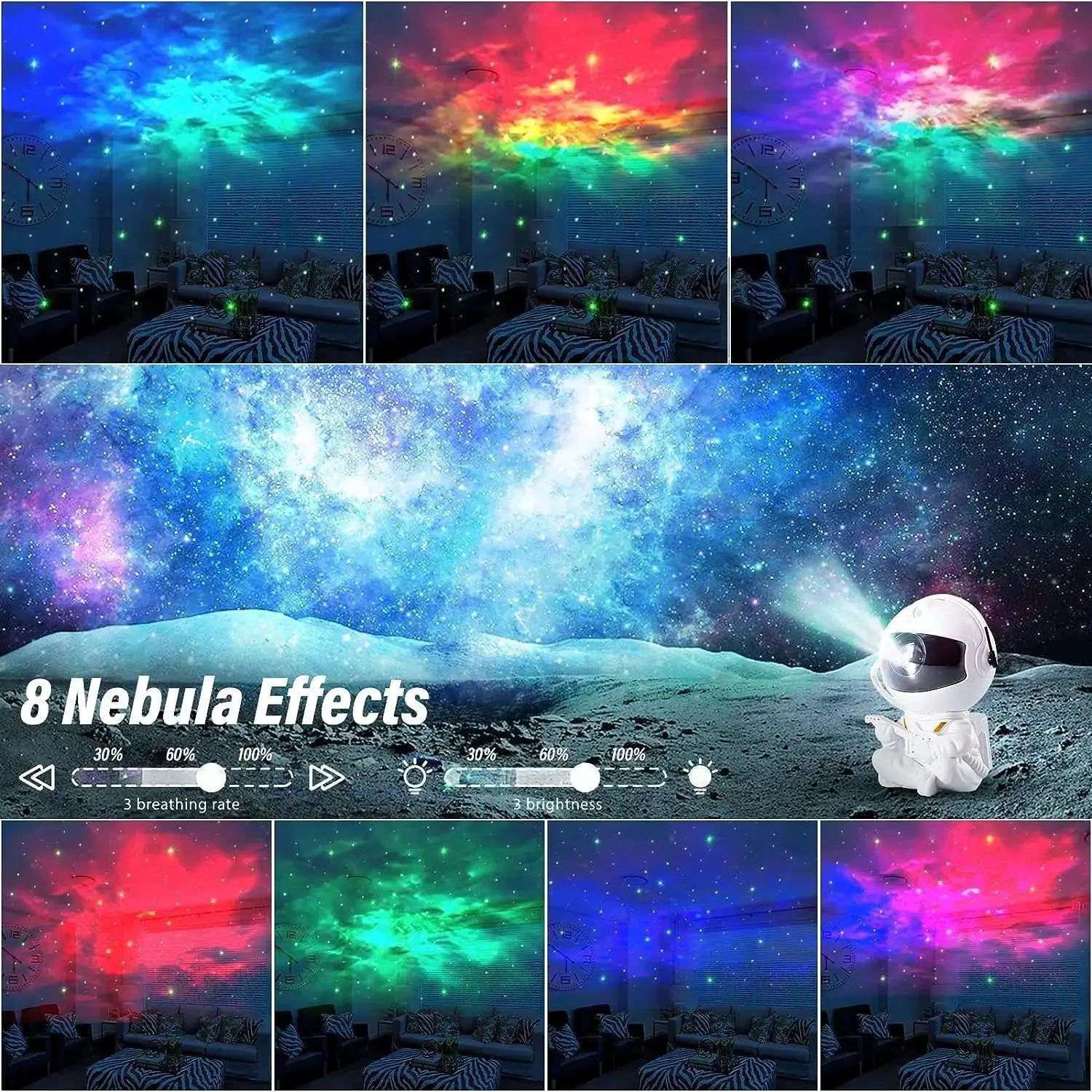 Galactic Dream Star Projector Astronaut LED Nebula Lamp