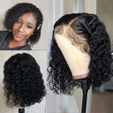 Short Bob Deep Curly Lace Front Human Hair Wig HD Transparent