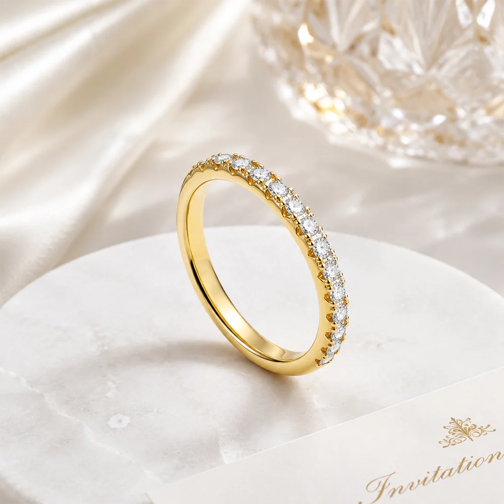 Moissanite Ring in Sterling Silver Fashion — product view 5