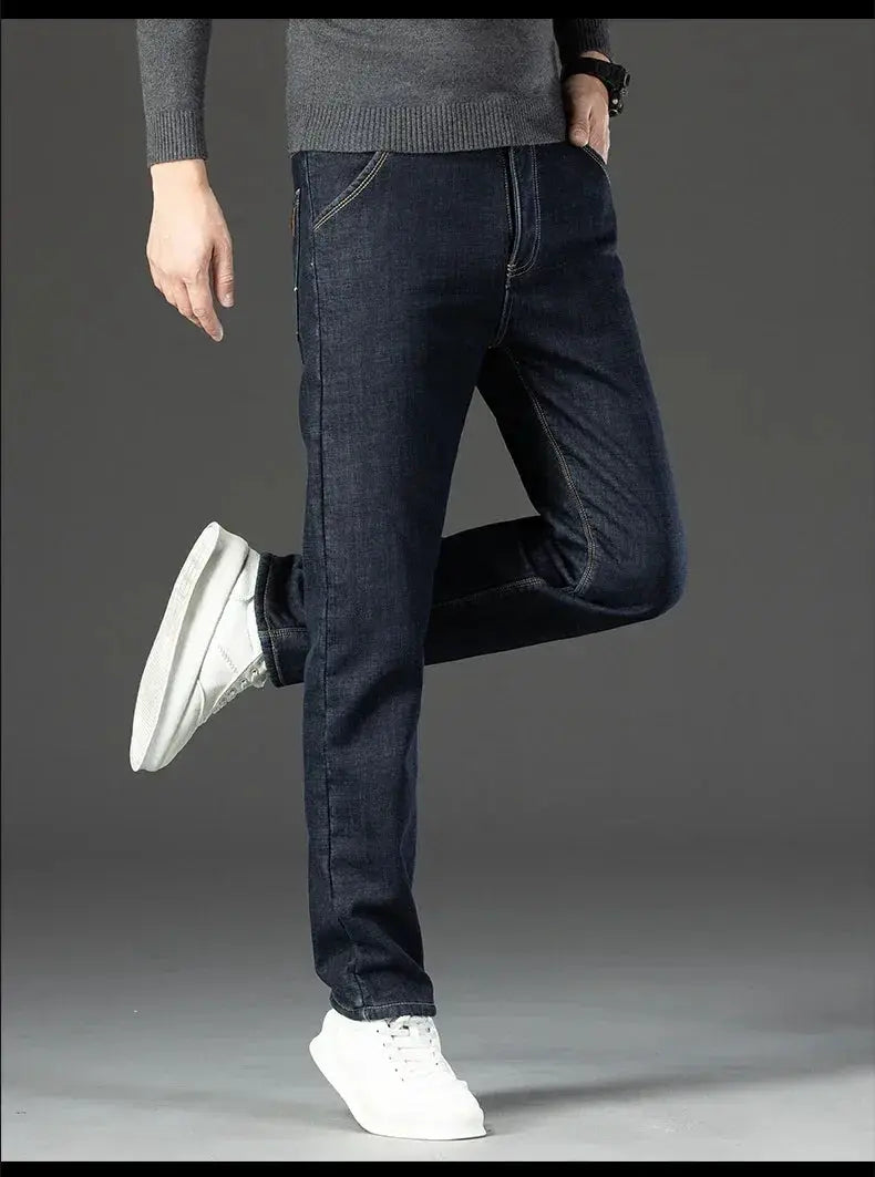 Warm Fleece Jeans for Cold Office Wear — product view 12
