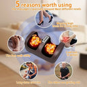 Electric Brown Foot Massager. Roller Acupressure Relaxation Massage, Targeted Massage of Foot Meridian Points. Two-Way Motion Modes, 3 Levels of Massage Intensity. Especially Suitable for Use on Calves, Feet, Legs, and Hands.
