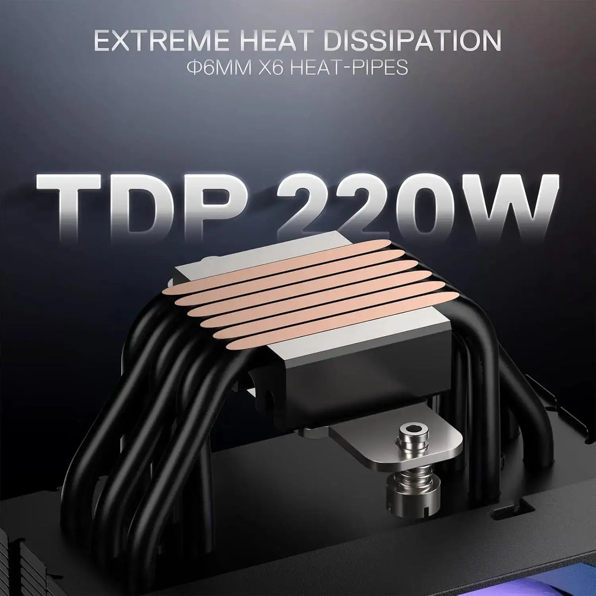 Redragon Cc2312 120mm Single-Tower Cpu Cooler with Digital Screen Top Cover 6×ф6mm Heatpipes Argb Pwm Fans Tdp 220W Pc Cooling S