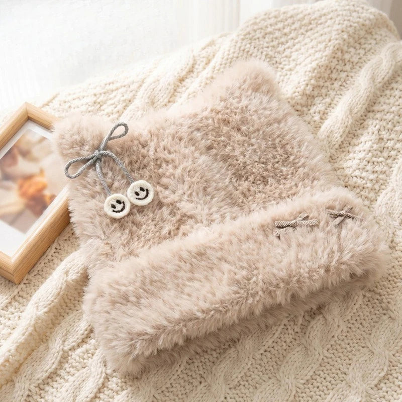 Furry Thermal Knit Winter Hat