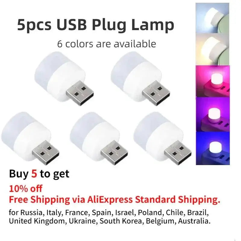 Mini USB Plug Lamp Versatile LED Night Light for Reading