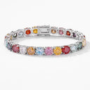 Colorful Moissanite Silver Bracelet