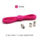 Metal Lock Elastic Shoelaces for Easy No Tie Style