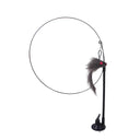 Interactive Feather Cat Wand Toy with Suction Cup Base