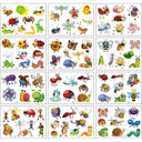 Vibrant Cartoon Kids Temporary Tattoos - 12 Fun Animal Packs