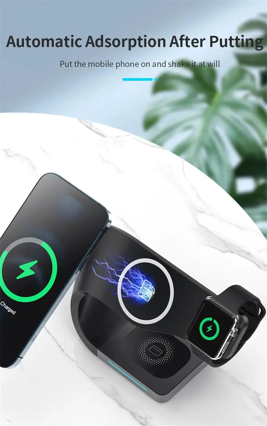 4 In 1 Magnetic Wireless Charger Stand For iPhone 12-17 Pro Max Apple iWatch 6 5 4 3 Airpods Pro 15W Fast Charging Dock Station