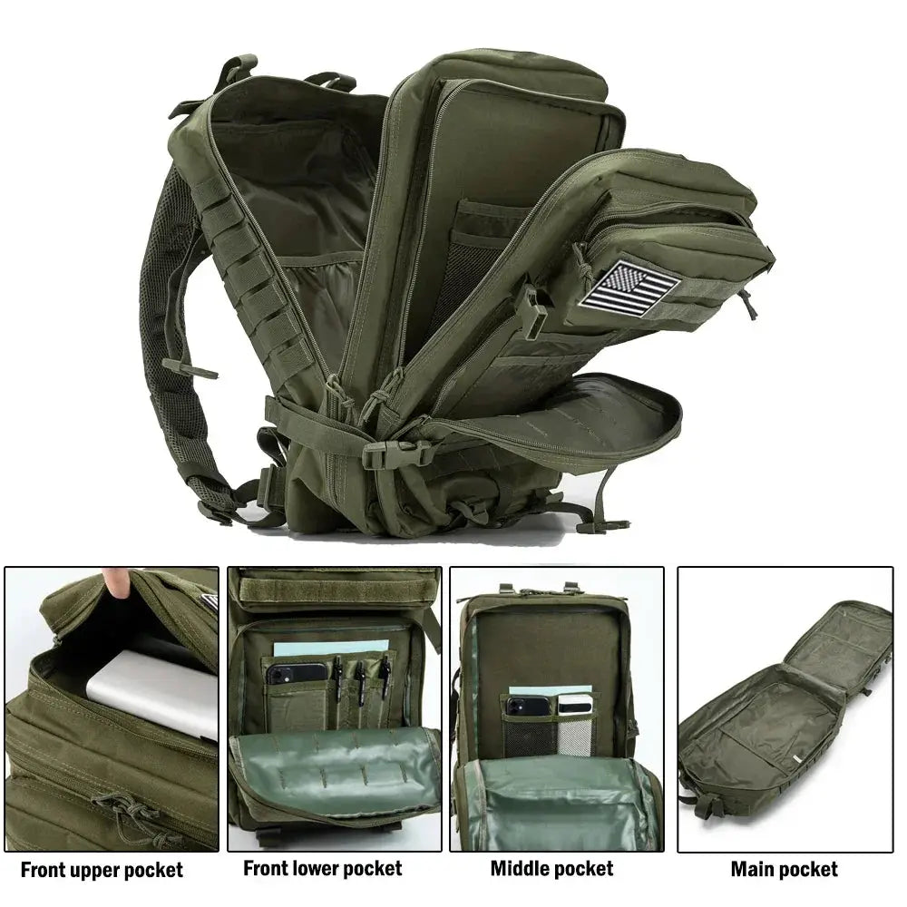 QTQY 30 50L Tactical Backpack for Men Hiking Survival Bag