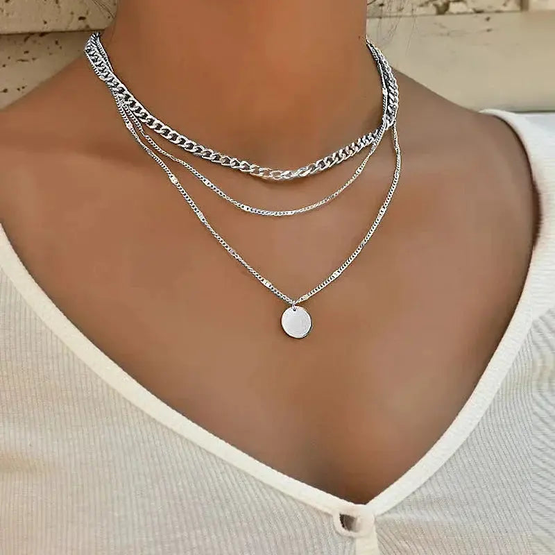 Vintage Necklace On Neck Chain For Women Layered Jewelry
