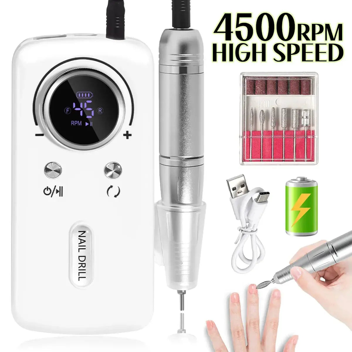 High-Speed Nail Drill for Home Manicures — product view 9