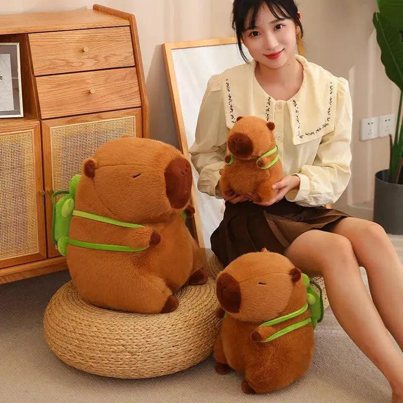 Fluffy Capybara Plush Doll And Tortoise Stuffed Toy Set