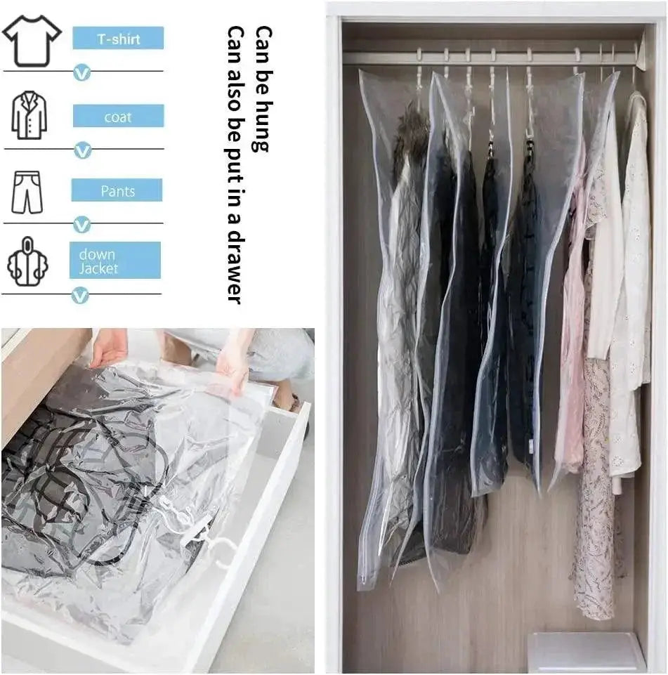 Hanging Vacuum Bags Ultimate Space Saving Clothing Storage
