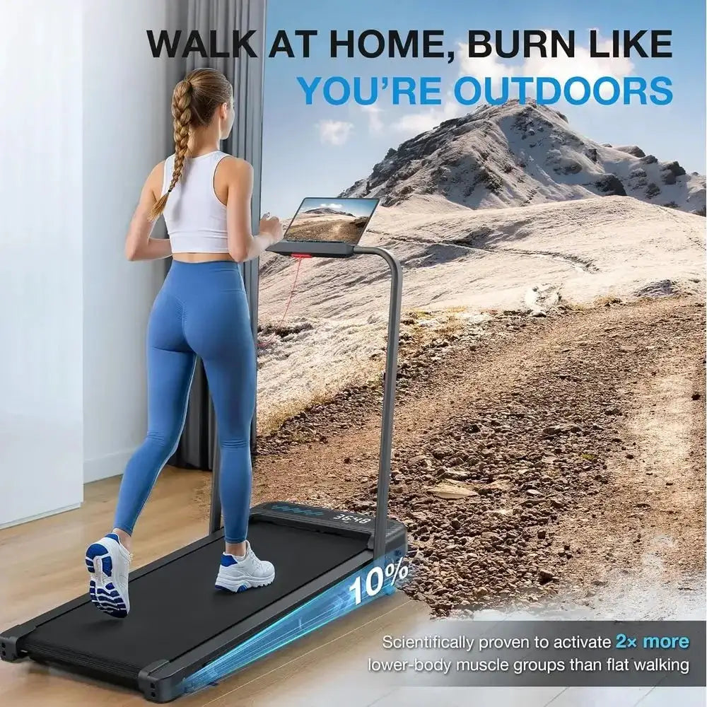 Portable Incline Treadmill for Up to 320 lbs, Quiet Walking Pad with Voice Control and Jogging Features