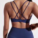 Breathable Cross Fitness Bra Nylon Spandex Top