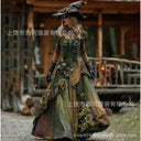 Dark Pleated Gothic Maxi Dress