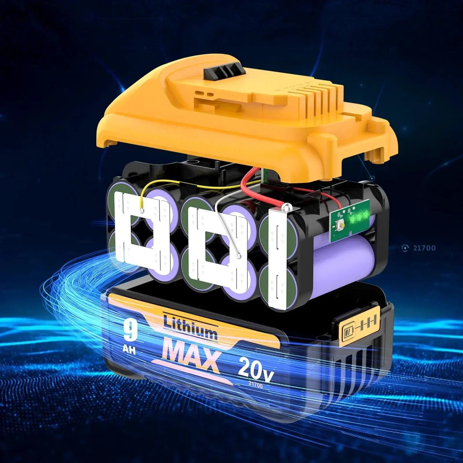 High-Capacity 20V 9000mAh Li-ion Battery For Tools Upgrade
