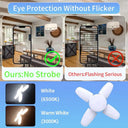 E27 Foldable Fan Shape LED Bulb Lamp  220V/85V-265V  LEDs Light Bulbs For Home Ceiling Lamp Warehouse Garage  White Light 6500K