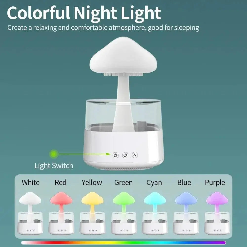 Mushroom Rain Air Humidifier Aroma Diffuser Night Light