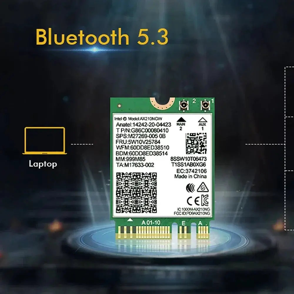 Intel AX210 Tri Band WiFi Adapter Bluetooth Enabled