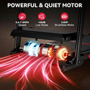 Folding Treadmill With Incline 3HP Brushless Motor LED Display