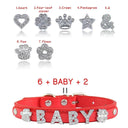 Leather Personalized Pet Collar with Rhinestone Letters for Dogs