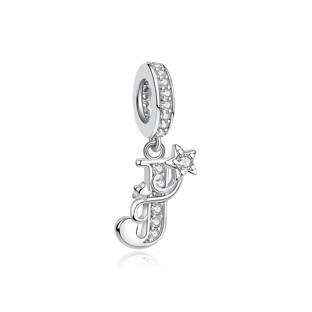 Sterling Silver Charm Star Letters