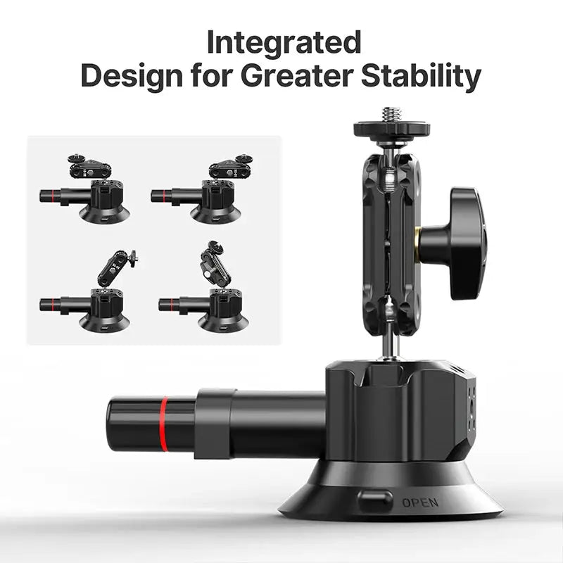 Ulanzi 3 inch/4.5 inch Action Camera Hand Pump Vacuum Suction Cup 1/4" 3/8" Camera Stabilizer Bracket for GoPro Insta360 Phone