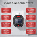 NJTY T003 US Plug Digital LCD Socket Outlet Voltage Tester Wiring Fault Detector RCD Test Polarity Ground Neutral Check 90V-250V