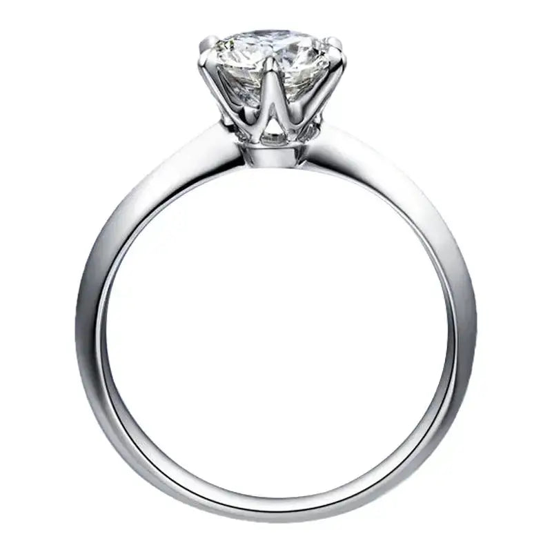 Moissanite Ring in Sterling Silver Rings — product view 3