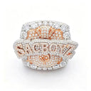 Gold Rose Gold Letter Cuban Ring
