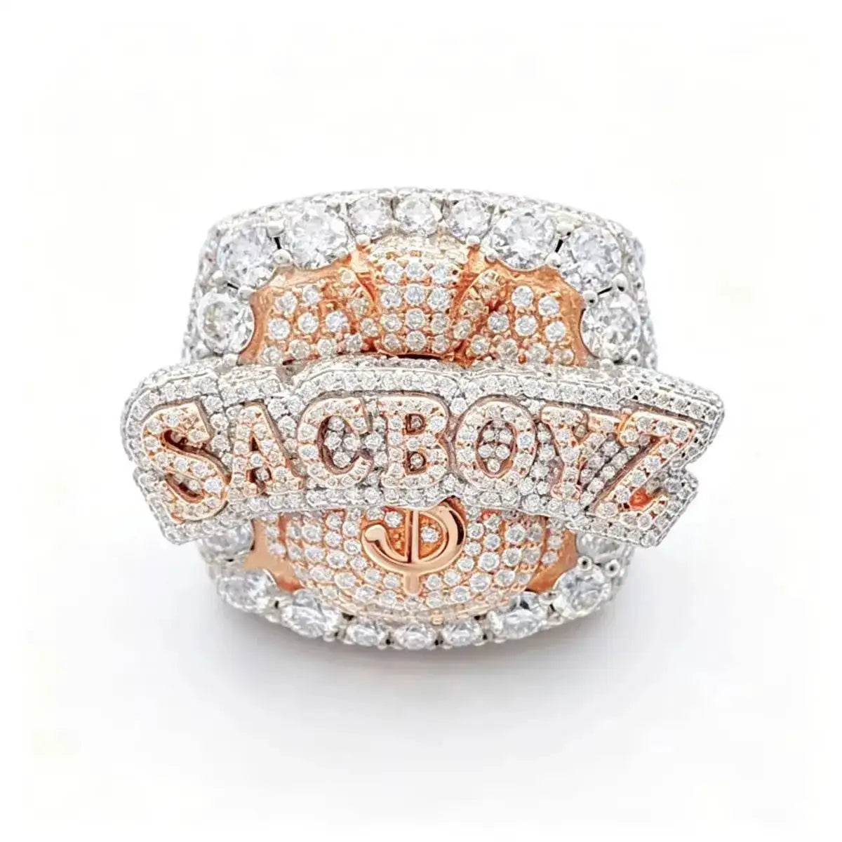 Gold Rose Gold Letter Cuban Ring — product image 6