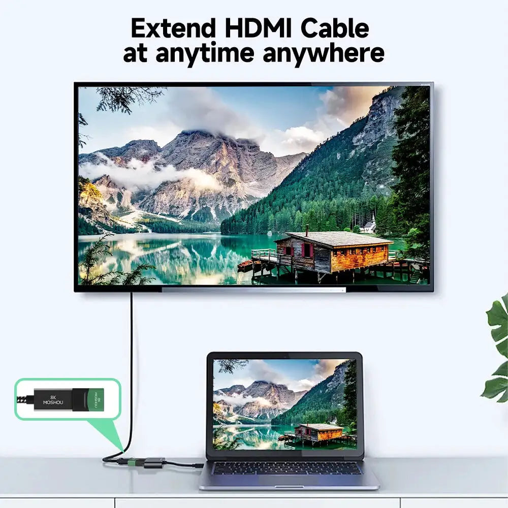 MOSHOU 8K HDMI 2.1 Cable Adapter Male to Female Cable Converter for HDTV PS4 PS5 Laptop 4K HDMI Extender Female to Female