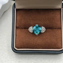 Blue Square Moissanite Engagement Ring