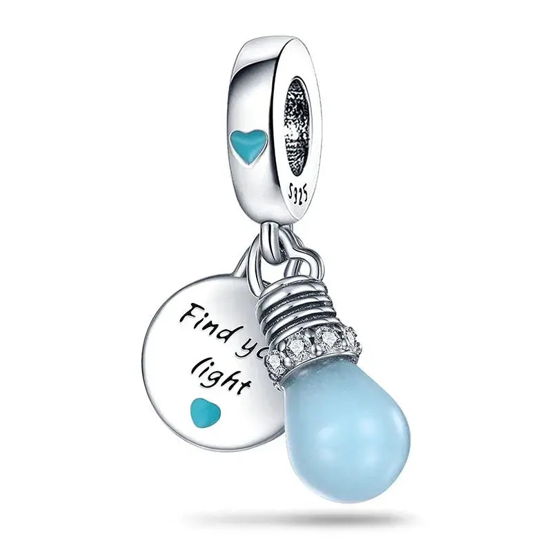 925 Silver Chameleon Glowworm Firefly Bead for Pandora